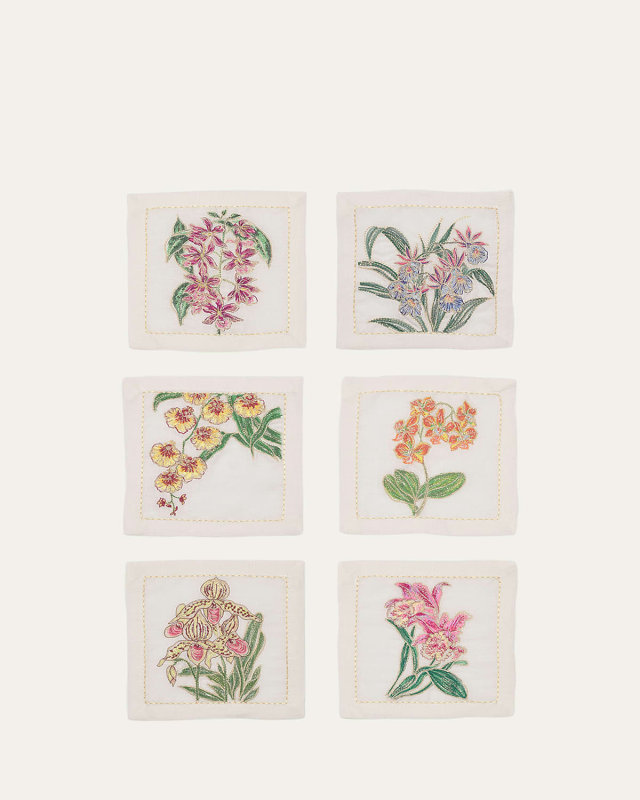Orchid Cocktail Napkins, Set of 6